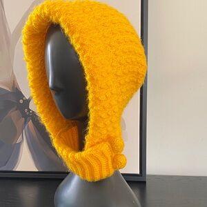 Vintage 70’s Vibrant Yellow Knit Women's Hood